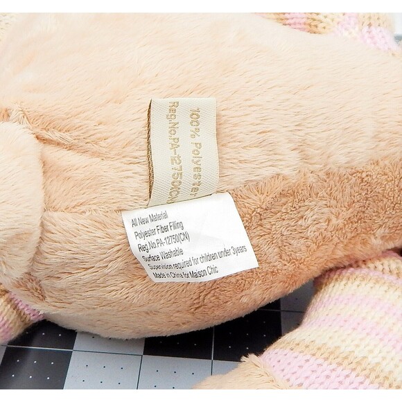 Maison Chic Teddy Bear Plush Stuffed Animal Knitted Arms Legs 14 Inch - Picture 11 of 12